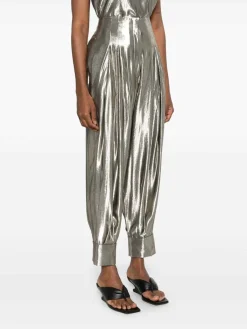 Pantaloni casual d'argento effetto laminato