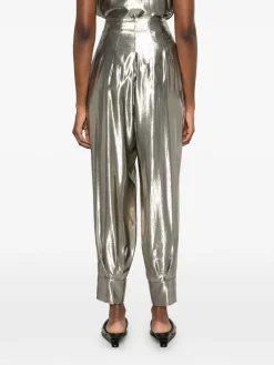Pantaloni casual d'argento effetto laminato