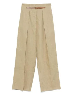 Pantaloni casuali beige in lino