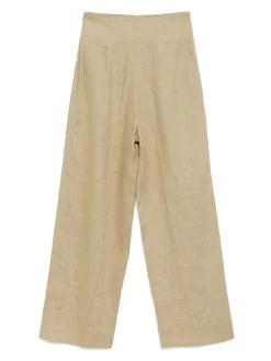 Pantaloni casuali beige in lino