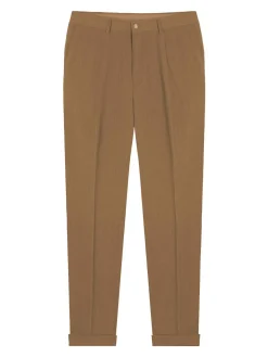 Pantaloni chino miscela di lana color tabacco
