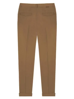 Pantaloni chino miscela di lana color tabacco