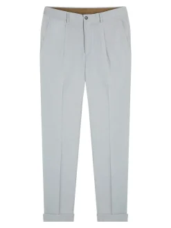 Pantaloni chino miscela di lana grigia perla