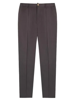 Pantaloni chino miscela di lana marrone scuro