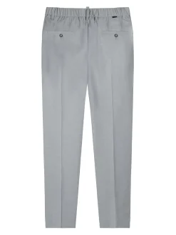 Pantaloni chino miscela di lana grigia perla