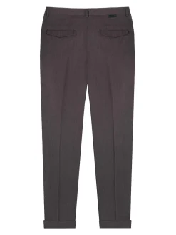 Pantaloni chino miscela di lana marrone scuro