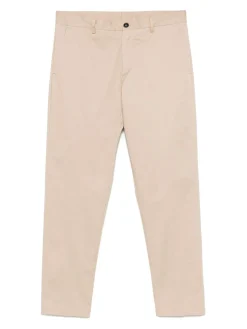 Pantaloni classici in cotone beige