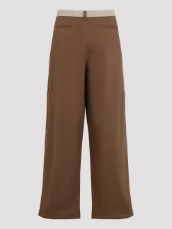 Pantaloni da cotgab a punto bianco