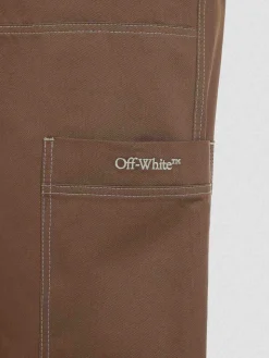Pantaloni da cotgab a punto bianco