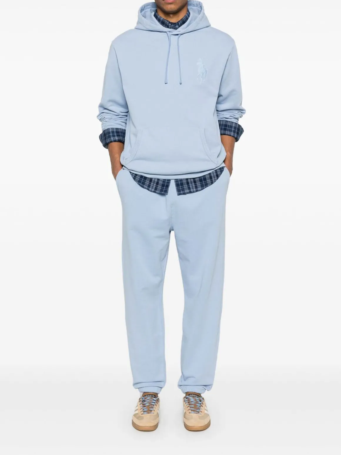 Pantaloni da jogging di cotone in blu cielo