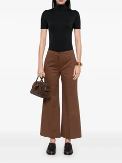 Pantaloni di amadine in cotone marrone