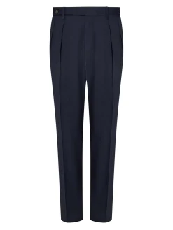 Pantaloni di comfort di lana e stiramento blu