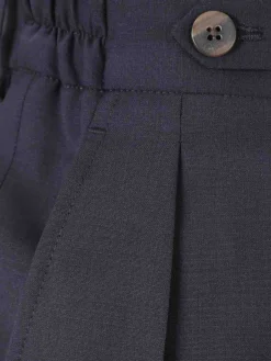 Pantaloni di comfort di lana e stiramento blu