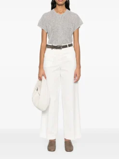 Pantaloni di cotone larga bianca