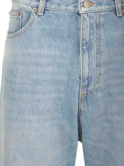 Pantaloni di jeans con orlo jacquard