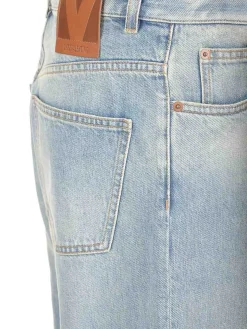 Pantaloni di jeans con orlo jacquard