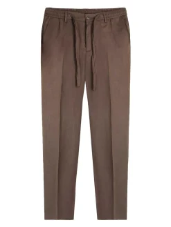 Pantaloni di lino marrone scuro