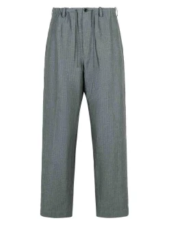 Pantaloni di miscela di lino grigio penny