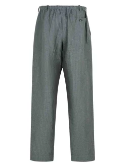 Pantaloni di miscela di lino grigio penny