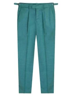 Pantaloni di miscela viscosa verde smeraldo