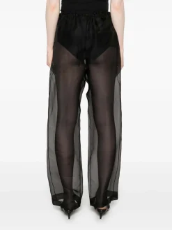Pantaloni di organza di seta nera di Trenton