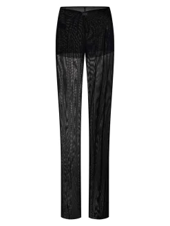 Pantaloni di tulle neri trasparenti