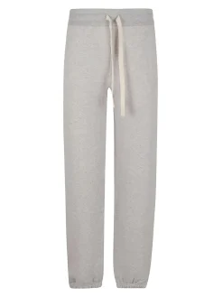 Pantaloni grigi in cotone con elastico