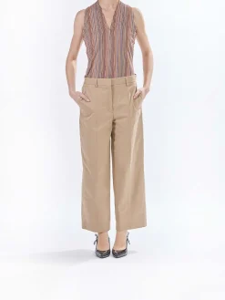 Pantaloni In Twill Di Cotone