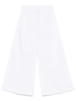 Pantaloni miscelati di lino bianco