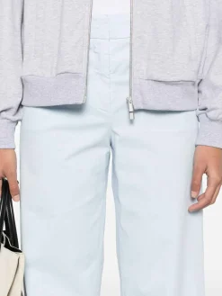 Pantaloni miscelati in cotone blu baby