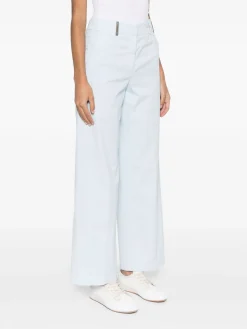 Pantaloni miscelati in cotone blu baby