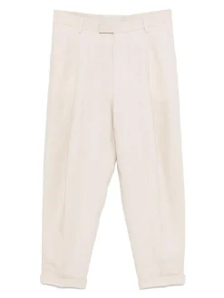 Pantaloni morbidi in lino beige