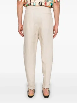 Pantaloni morbidi in lino beige