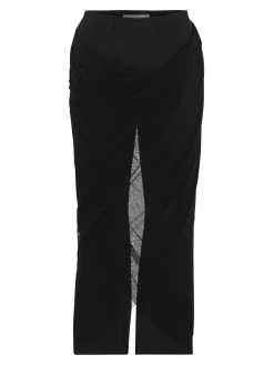 Pantaloni per gamba dritta in lana nera
