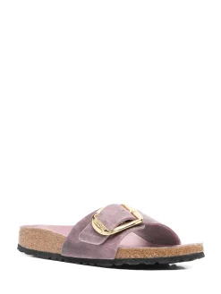 Pantofole in pelle in lilla