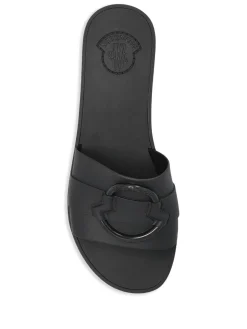 Pantofole nere con logo Appliquo