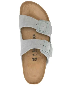 Pantofole verdi in pelle scamosciata