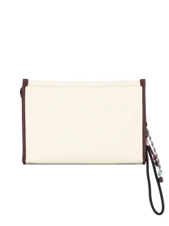 Pochette con zip logata e dettaglio logato