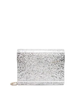 Pochette in acrilico con glitter all over
