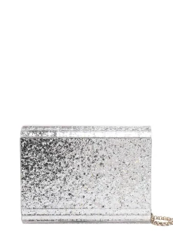 Pochette in acrilico con glitter all over