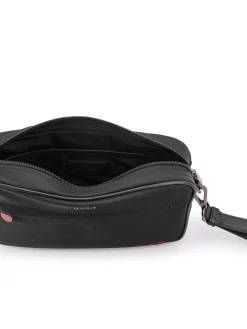 Pochette In Nylon Con Iconico Ricamo Logo