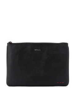 Pochette In Nylon Con Iconico Ricamo Logo