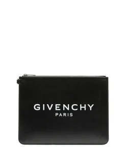Pochette in pelle con logo