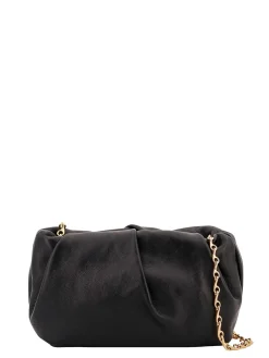 Pochette in pelle con tracolla in metallo