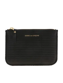 Pochette mini nera con motivo geometrico