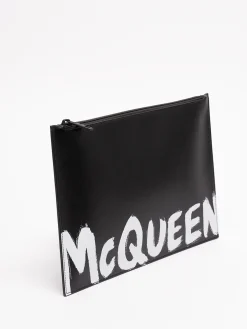 Pochette piatta con zip `mcqueen graffiti`