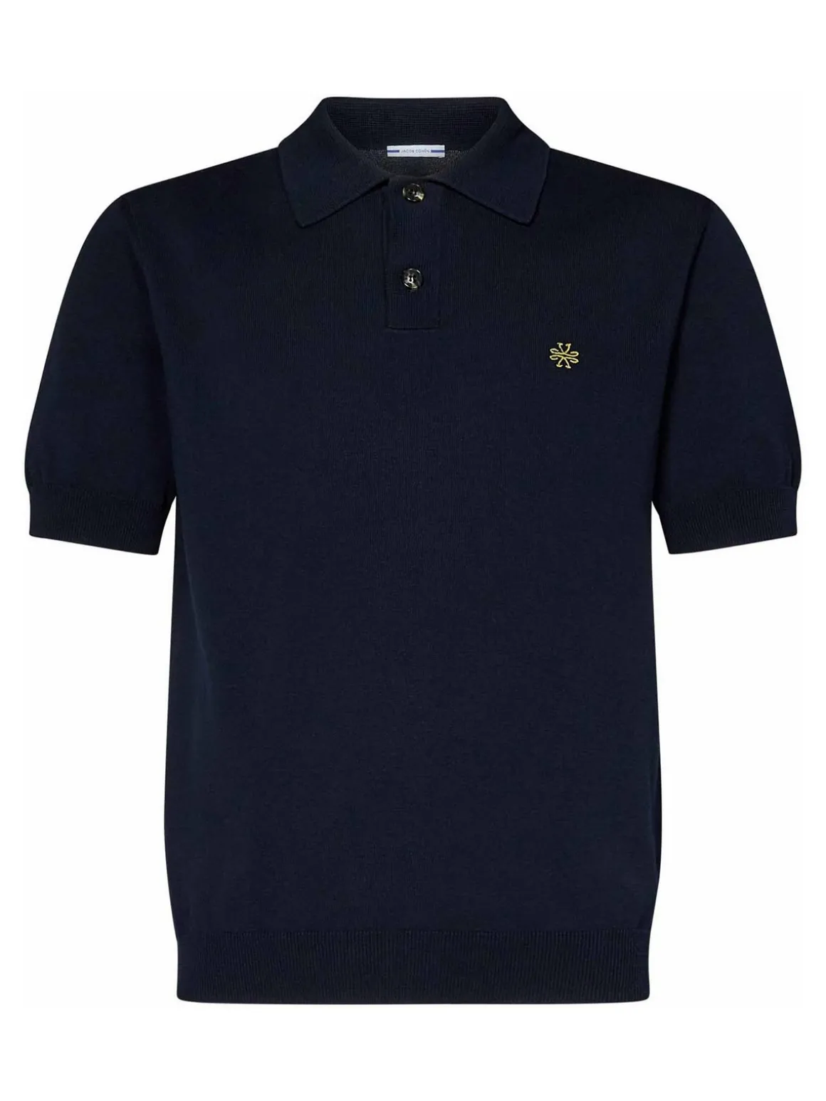 Polia a maniche corte in maglia blu navy