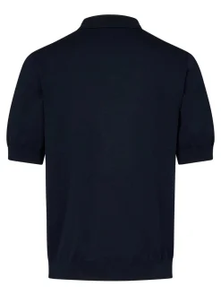 Polia a maniche corte in maglia blu navy