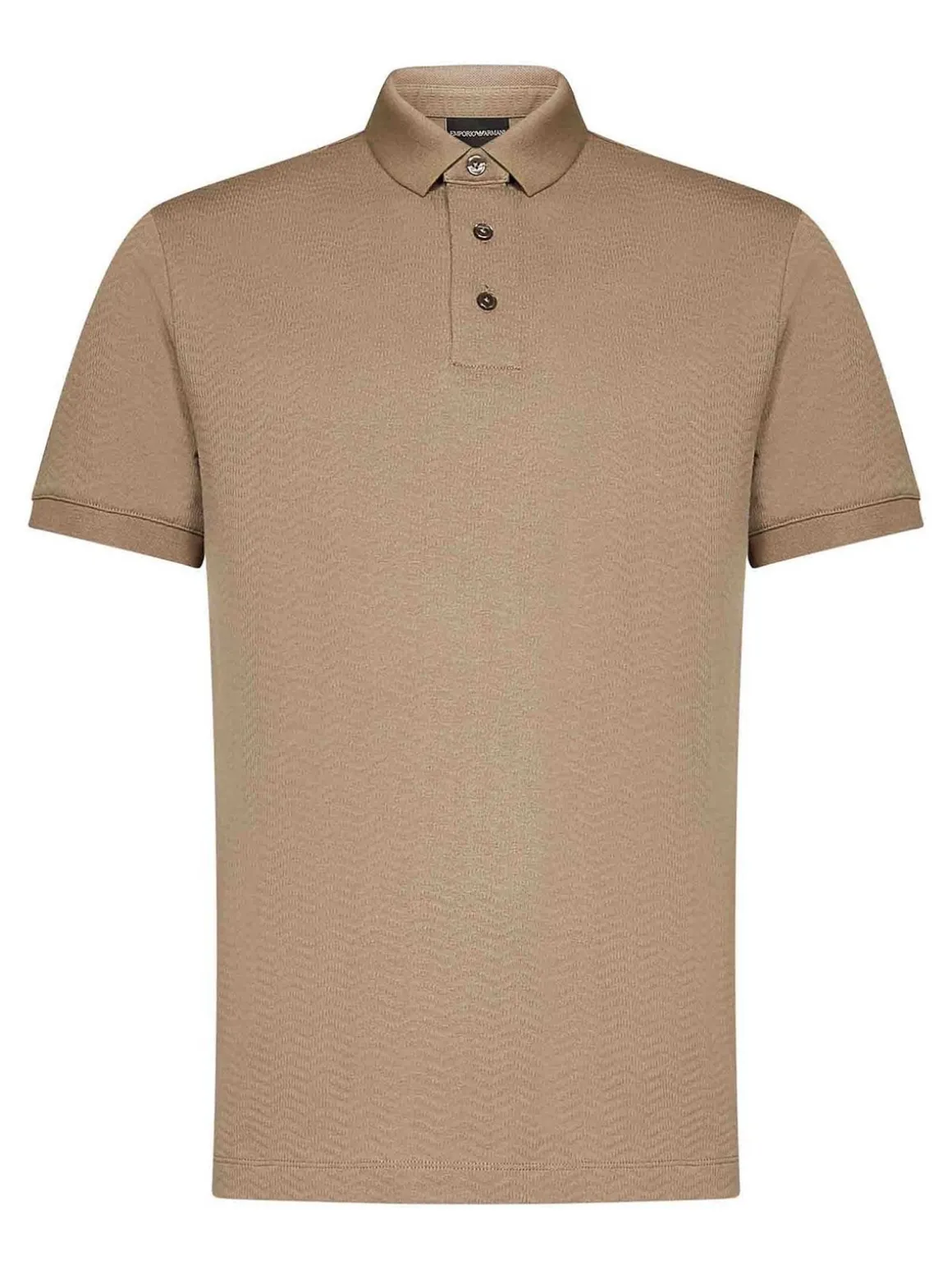Polo beige a maniche corte jacquard jersey