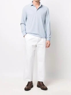 Polo in maglia Aqua a maniche lunghe